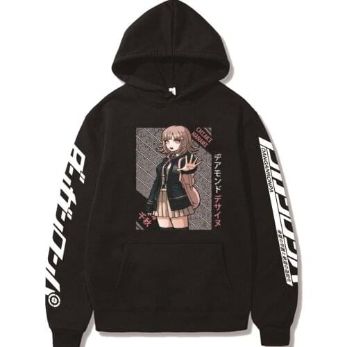 Anime Chiaki Nanami Danganronpa Kawaii Printed Hoodies Unisex Winter Oversized Long Sleeve Manga Harajuku Hoodies Sweatshirts
