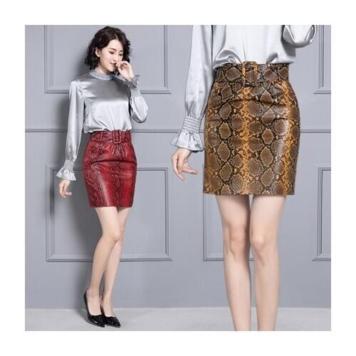 Top brand Fashion 2020 New Genuine Sheep Real Leather Skirt K11 high quality
