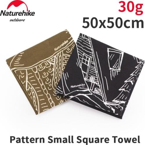 Naturehike Ultralight 30g Camping Cotton Picnic Tablecloth Fashion Pattern Square Towel Hair Band Necktie Sports Headwear Scarf