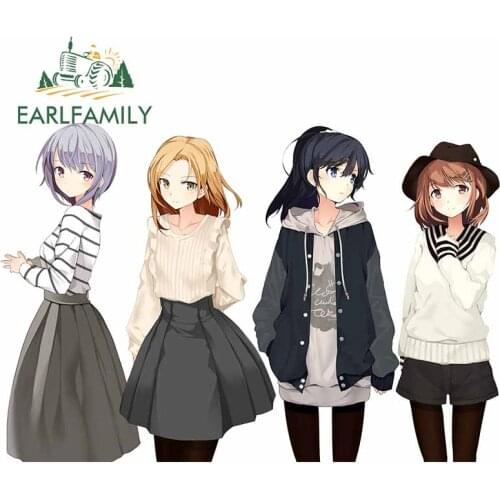 EARLFAMILY 13cm x 8.7cm For Cartoon Girl Vinyl Car Stickers Car Accessories Decal Waterproof Sunscreen Scratch-Proof Decoration