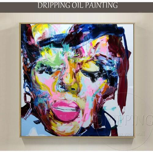 High Skilled Artist Hand-painted High Quality Abstract Figures Oil Painting on Canvas Rich Colors Woman Portrait Oil Painting