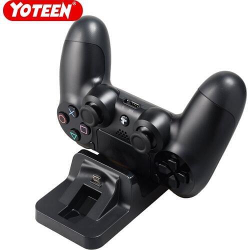YOTEEN USB Dual Charge Dock for PS4 Controller Charger for Sony Playstation 4 Ps4 Charging Dock Gamepad Vertical Stand Holder