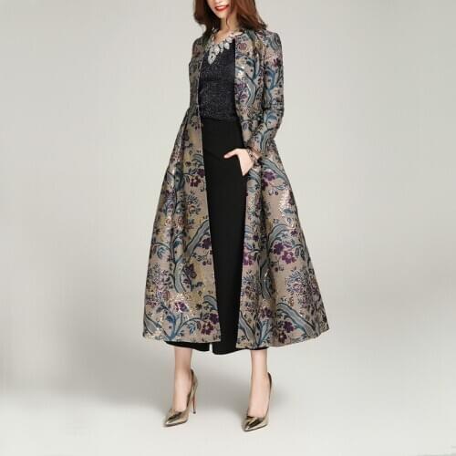 Clothes Long Coat Women 2020 Luxury Embroidery Womens Windbreaker Overcoat Spring Trench Coats 1790 KJ2501