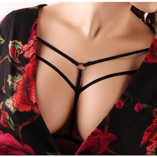 Body Harness Bandage Girl Elastic Bra Straps Cross Bra Crop Top Hollow Out Unlined Bandage Bra Underwear C029
