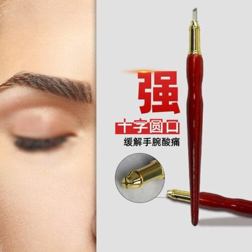 Wood Handle 1PC Manual Tattoo Pen Microblading Permanent Makeup Eyebrow Tools for Round Needles