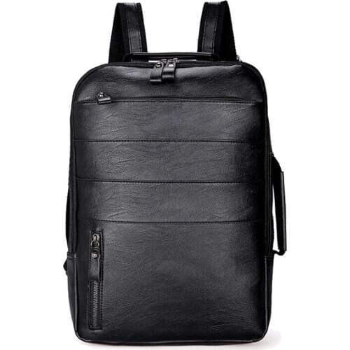 2020 New Male Fashion Casual Bag Men Women Waterproof Backpack for Travel Quality PU Leather Backpacks Laptop Computer Bookbag