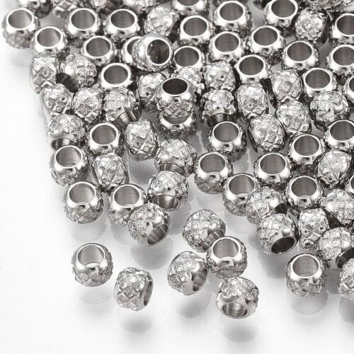 50Pcs 304 Stainless Steel Beads Rondelle Shape Loose Beads Spacer For DIY Jewelry Making Bracelet Necklace Handmade Findings