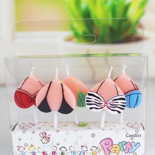 5Pcs Cake Topper Cartoon Bikini Candles -- Creative Birthday Cake Candle - Birthday Party Christmas Decoration