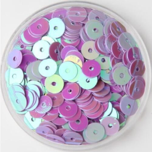 60g/lot 6mm Flat Round Sequins For Craft Bolsa Children, Wedding DIY Garment Accessories Purple AB Confetti