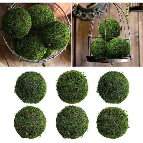 6x Simulation Moss Decorative Globe DIY Floral Crafting Holidays Decor Props