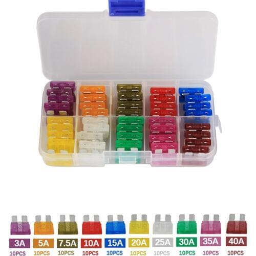 80Pcs 12V Standard 3A- 40A Blade Car Fuses Assortment Car Blade Fuse Auto Boat Motorcycle Fuse