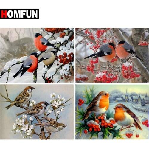 HOMFUN Full Square/Round Drill 5D DIY Diamond Painting "Animal bird" Embroidery Cross Stitch 5D Home Decor Gift