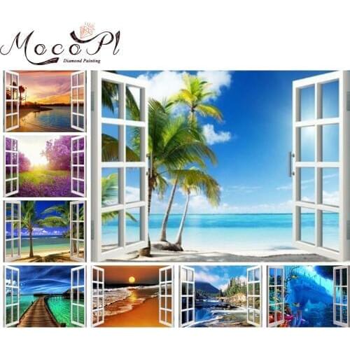 Senery,Diamond painting,Full,Out of The Window,Diamond Embroidery,Round/Square,DIY,Needlework,Mosaic,Christmas Gift,Home Decor