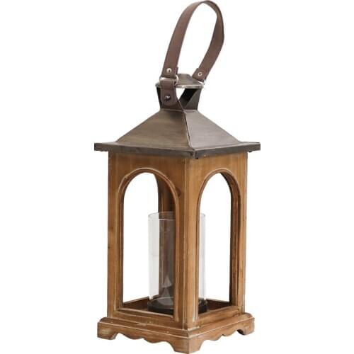 American Industry Candle Holder Large Wooden Candle Holder Vintage Glass Chandelier Bougeoir Mariage Wedding Decorations WB50ZT