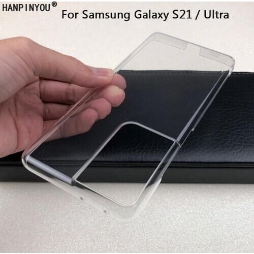 For Samsung Galaxy S21 Ultra Plus Glossy Snap Phone Case Crystal Invisible Hard PC Full Cover Clear Camera Protect Back Shell