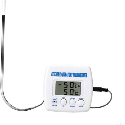 High Quality Digital Food Temperature Meter Timer Lcd Display for Cooking Meat BBQ Grill