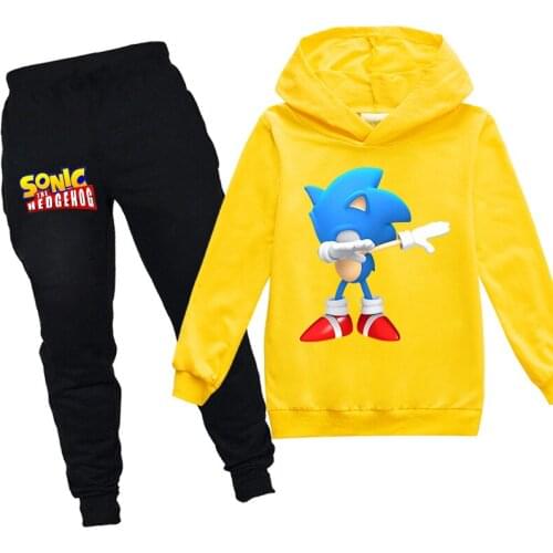 Kids TheHedgehog Hoodies for Childrens Sweatshirt for Boys Girls Sweat Shirt Child Hoodies Clothes pants 2pcs suit