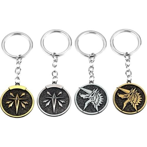 Game MHW Monster Hunter WORLD Choker Necklace Keychain WHW Logo Key chain Fan Souvenir Gift Charm Cosplay Pendant trinket