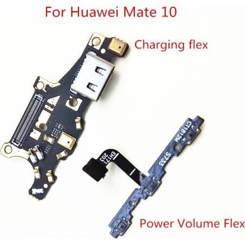 Power Volume Side Button Flex Cable USB Charging Port Dock Connector Board Flex Cable for Huawei Mate 10 Mate10