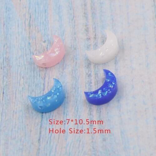 Jaymaxi 7*10.5mm Opal Synthetic Fire Moon Beads Charm DIY Necklace Bracelet Jewelry Opal Bead 1.5mm Hole