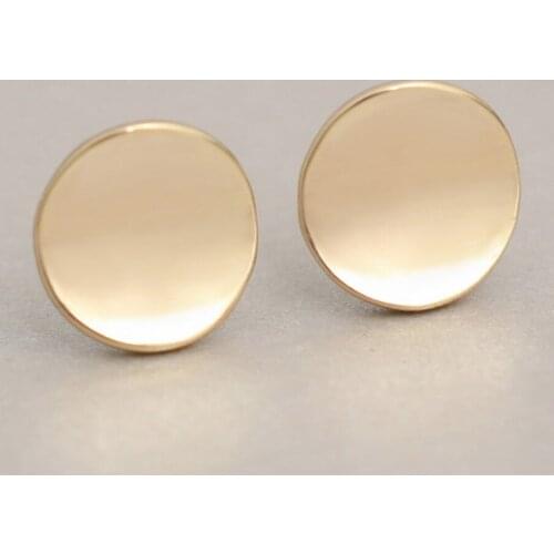 Jisensp Fashion Jewelry Earrings Shiny Geometric Round Stud Earrings for Women Accessories Simple Party Earrings bijoux