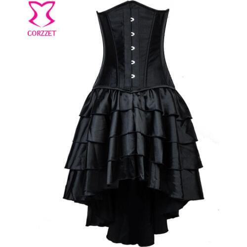 Burlesque Korsett For Women Flat Steel Boned Waist Trainer Corset Plus Size Underbust Black Waist Slimming Corsets and Bustiers