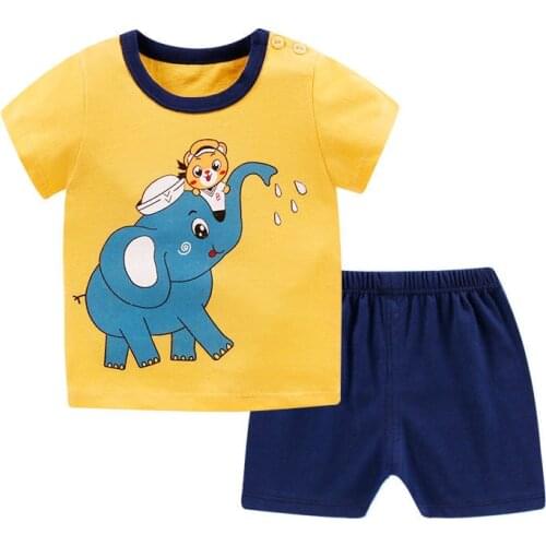 ZWY1163 Summer Cotton Children Clothing for Boys Clothes t-shirt +Pant Summer Toddler Kids Clothing Boys Sets Baby Clothing