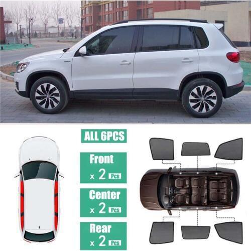 Side Windows Magnetic Sun Shade UV Protection Ray Blocking Mesh Visor Fit For Volkswagen Tiguan 2013-2017
