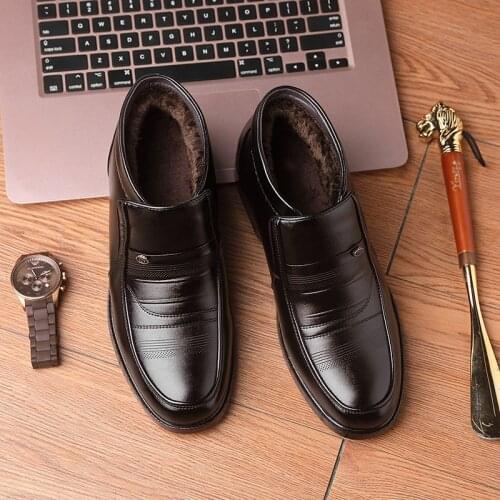 Winter Mens Shoes Plus Velvet New Mens Cotton Shoes Plus Velvet Thickening Non-slip Warmth Leisure Snow Shoes