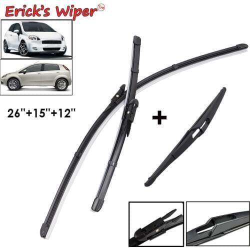 Ericks Wiper Front Rear Wiper Blades Set For Fiat Grande Punto 2005-2011 Windshield For FIAT Punto Evo 2009-2013 26"+15"+12"