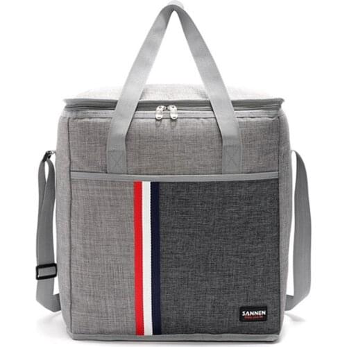 Outdoor aluminum foil waterproof picnic foldable lunch shoulder fresh keeping ice pack insulation bags splicing travel handbag