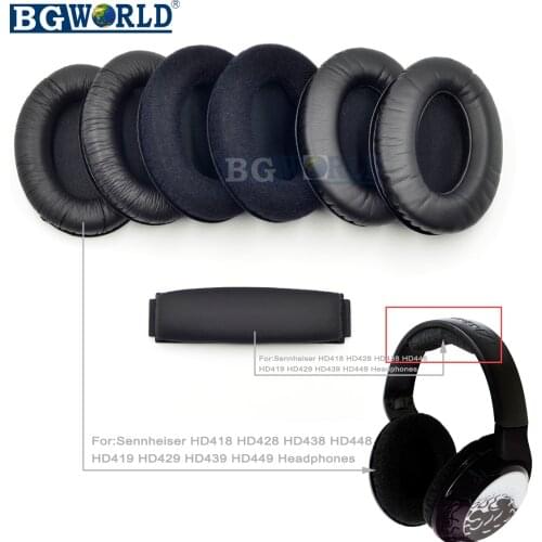 BGWORLD Ear pads cushion earpads headband foam cover for Sennheiser HD418 HD428 HD438 HD448 HD 419 429 439 449 HEADSET headphone