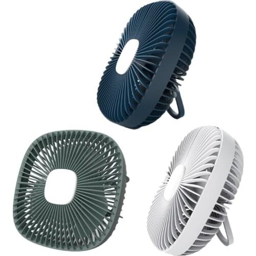 Portable 4 Wind Speed Tent Fan with 3 brightness LED Hanging Hook Ceiling Fans for Camper Car Home Office and more