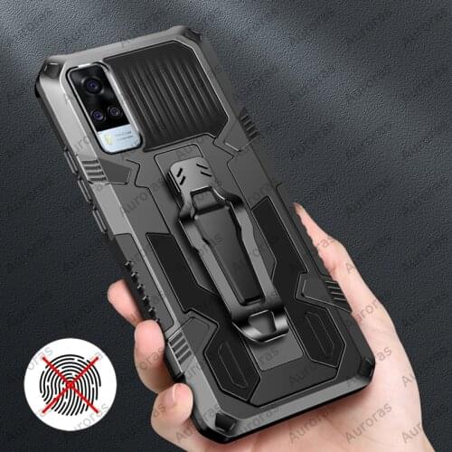 Auroras Shockproof Armor Cover For VIVO Y31 Case Magnetism Holder Back Clip Case For vivo Y51 Cover