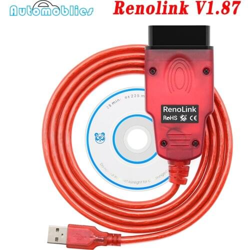 Renolink V1.87 OBD2 for Renault ECU Programmer Renolink 1.87 V187 obd2 Diagnostic Auto Tool Airbag Reset Key Coding ECM UCH