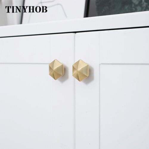 Hexagon Brass Dresser Knobs Drawer Pulls Handles Cabinet Door Knob Furniture Handles Drawer Pulls Bedroom Decor