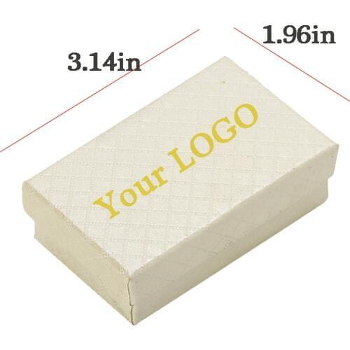 Can Custom logo on 5x8cm Jewelry Box for Necklace/Earring/Ring Sets Packaging Gift Boxes Display Cases 32pcs