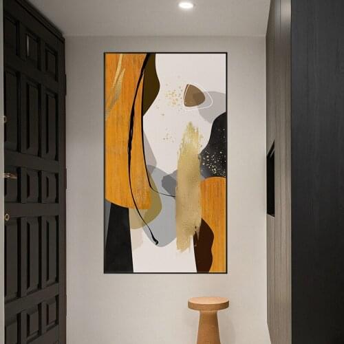 Modern Minimalist Porch Aisle Poster Home Decoration Abstract Orange Restaurant Printing Canvas Atmosphere Hanging Painting Core