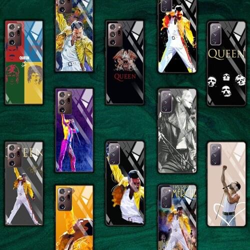 Glass Case For Samsung Galaxy S20 FE S21 Ultra S10 S9 Plus S8 Note 20 10 Lite Stylish Printing Phone Cover Mercury Queen Band