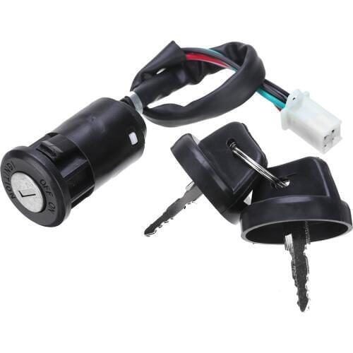 4 Wires Universal 2 Ignition Keys Start Switch Door Lock Key Motorcycle Accessories for ATV Go Kart Motorcycle