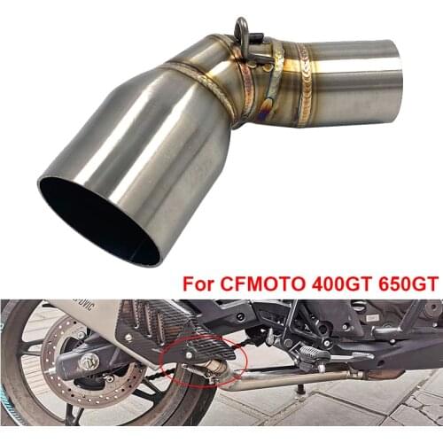 For CFMOTO 400GT 650GT 650 GT 400 GT Motorcycle Muffler Exhaust Escape Middle Connecting Link Pipe Stainless Steel Slip On