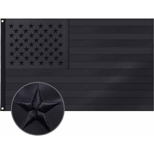 US Flag Embroidery Stitching Nylon Brass Grommets Blackout Tactical 3x5 Ft Embroidered Stars 90x50cm Stitched Four Line Flags
