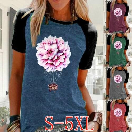 Women Summer Solid Color Short Sleeve T-shirt New Fashion Raglan Shirt Casual Loose Blouse Tops Plus Size