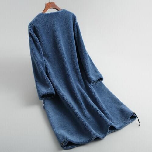 2020 Women Real Wool Coat Long Warm Winter Female Jacket With Detachable Fox Fur Scarf Collar Outerwear 18040WYQ1805