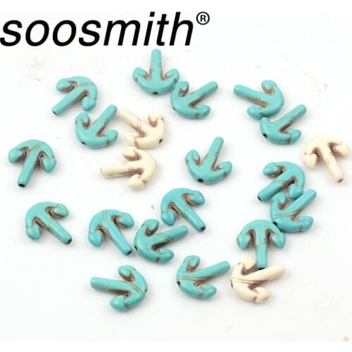 14x15mm Anchor Type Natural Turquoise Beads Loose Seed Beads For Jewelry Making DIY Bracelet Necklace Accessorie Wholesale