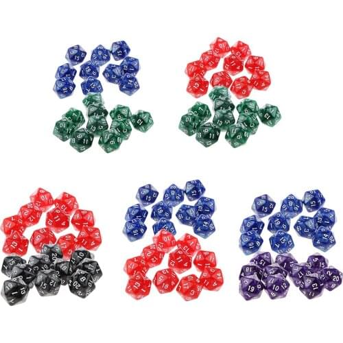 20Piece Twenty Sided Dice D20 for Playing D&D RPG Party Game