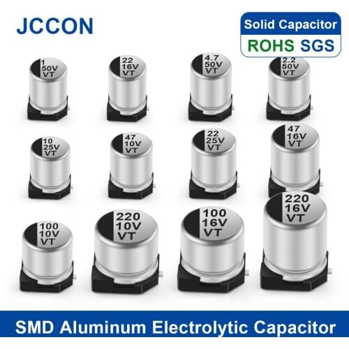 20Pcs SMD Aluminum Electrolytic Capacitor 6.3V 10V 16V 25V 35V 50V 63V 100V 22UF 33UF 47UF 100UF 220UF 330UF 470UF 1000UF