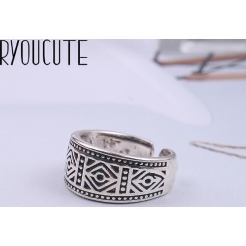 2019 Bijoux Fashion Real Silver Color Geometric Rings for Women Boho Adjustable Antique Rings Anillos