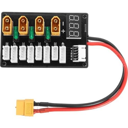 3-4S XT60 Parallel Board Pro with Voltage Display for IMAX B6 B6AC ISDT Balance Charger XT60 JST JST-PH 2.0 LIPO Battery DIY