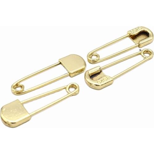 35mm Gold Safety Pins Kilt Pin Craft Brooches Bar Pins Small Kilt Skirt Blanket Shawl Scarf Metal Sewing Supplies 20pcs